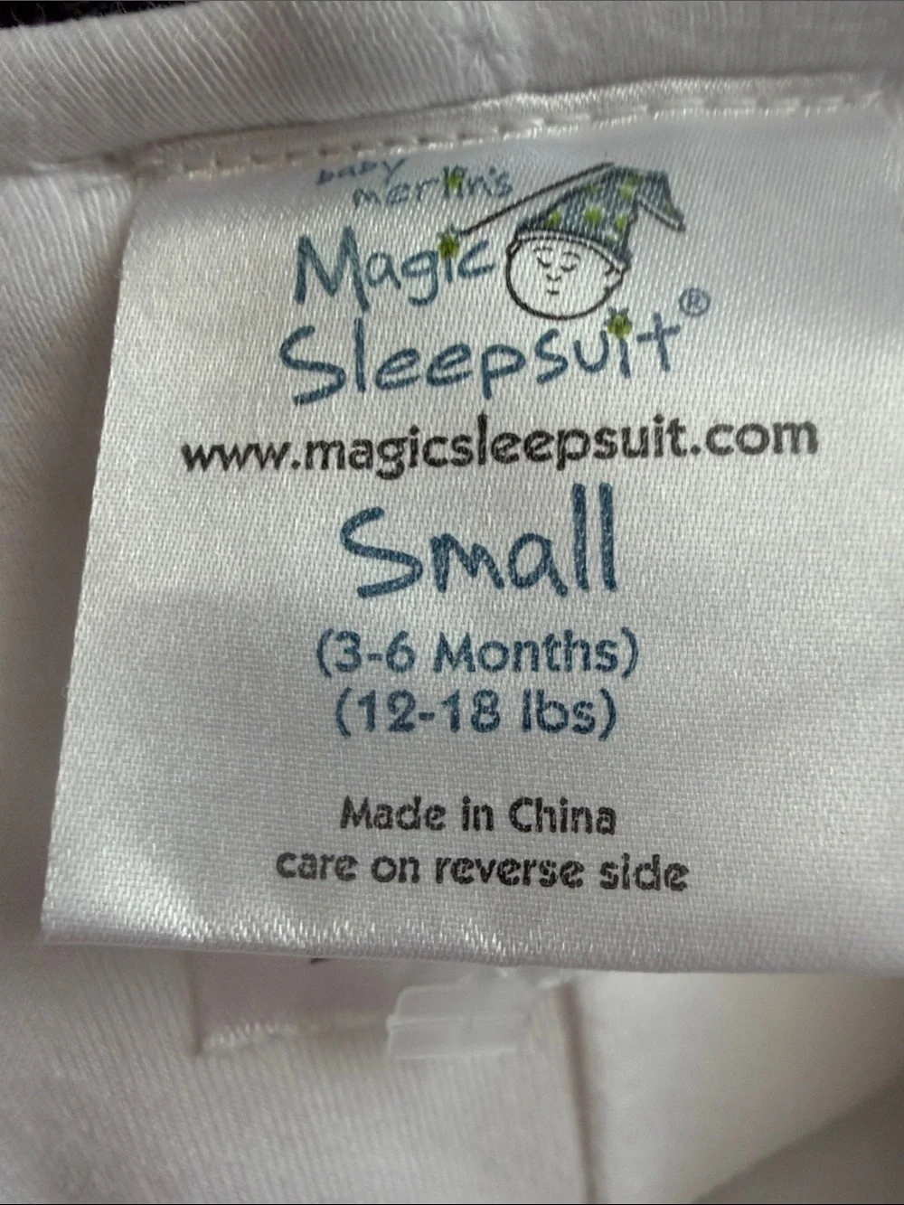 Baby Merlin's Magic Sleepsuit Off White Small: 3-6 Months 12-18 lbs
